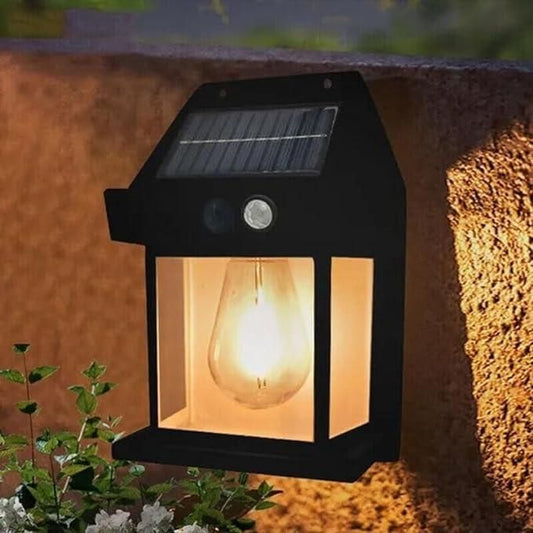 High Quality Solar Light Outdoor Wall Light,Solar Wall Lantern with 3 Modes & Motion Sensor, Waterproof Exterior Lighting with Clear Panel for Entryway Front Door